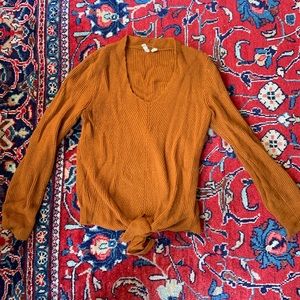 Anthropologie Moth tie front sweater